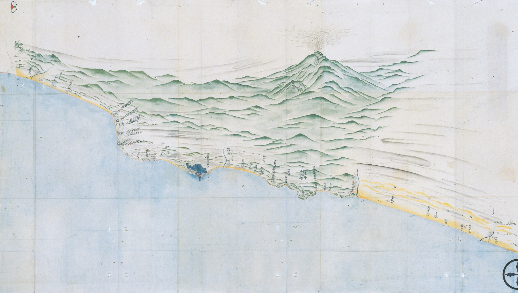 大図に描かれた鳥海山（千葉県香取市 伊能忠敬記念館所蔵）