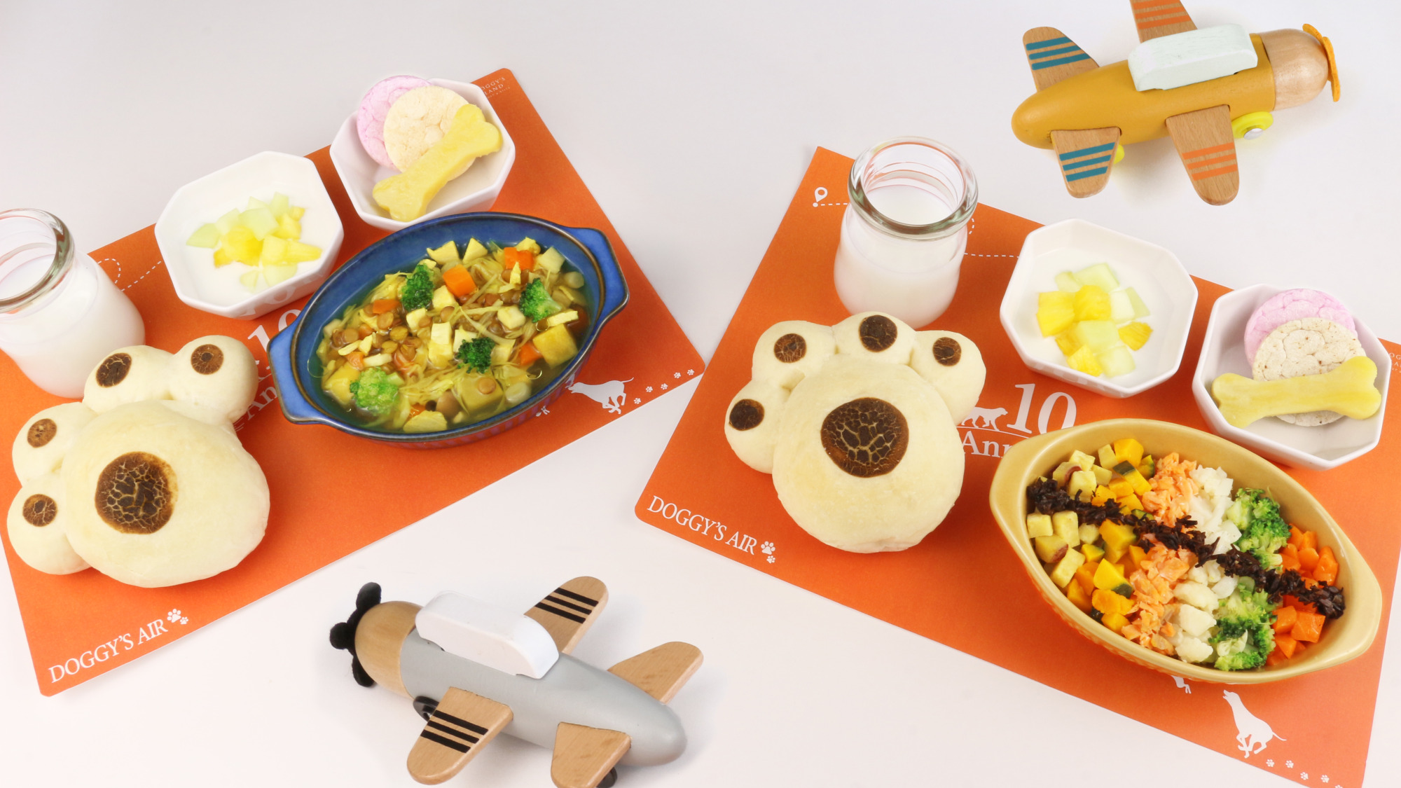「チキンorフィッシュ？」ワンちゃん機内食風プレート”Doggy’s flight meal Plate”