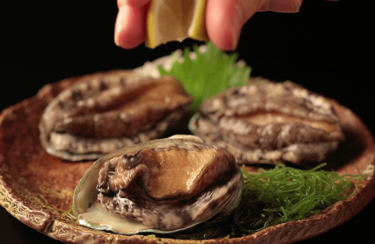 あわび稚貝の踊り食い