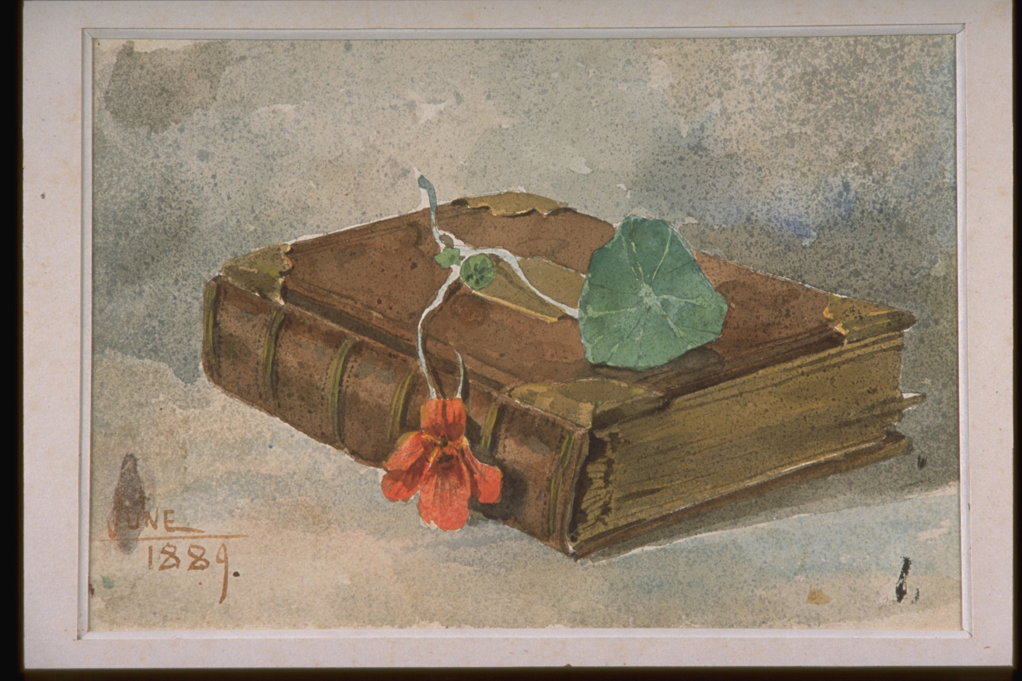 浅井忠《本と花》1889年