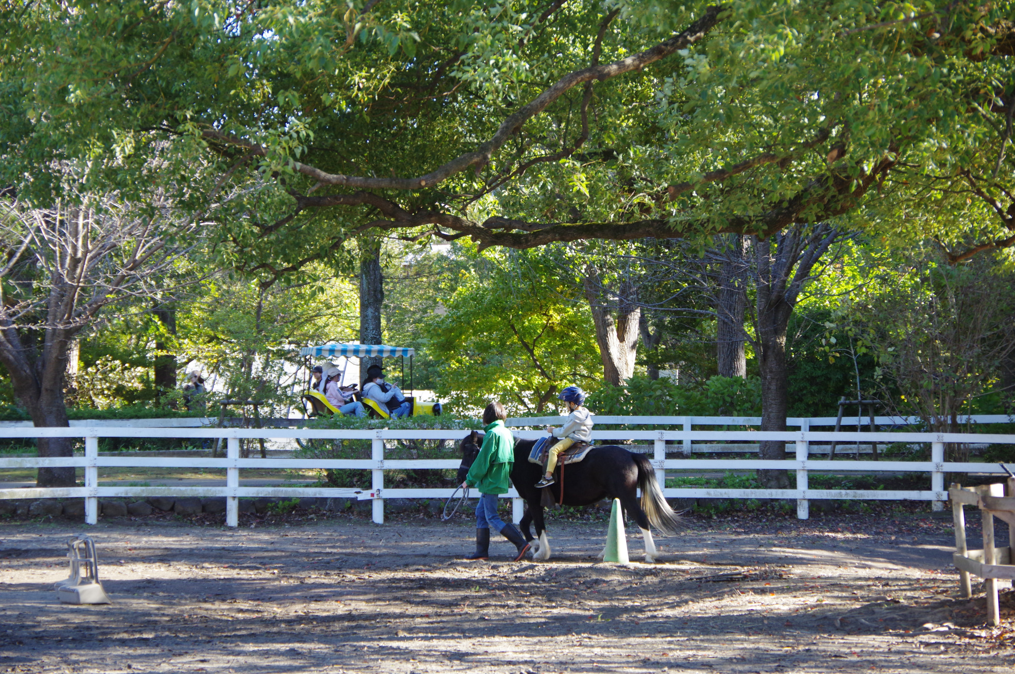 「ポニーの広場」の引馬体験