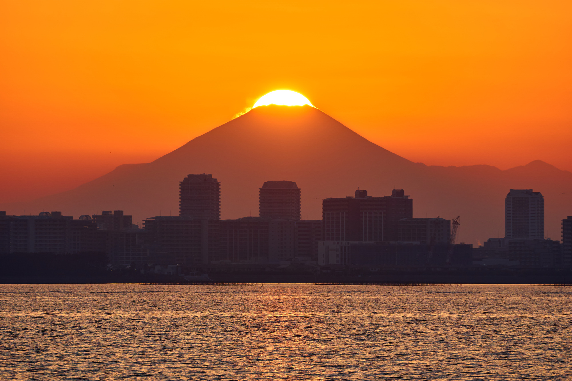 ベイエリア（千葉市・浦安市周辺）からの夕日