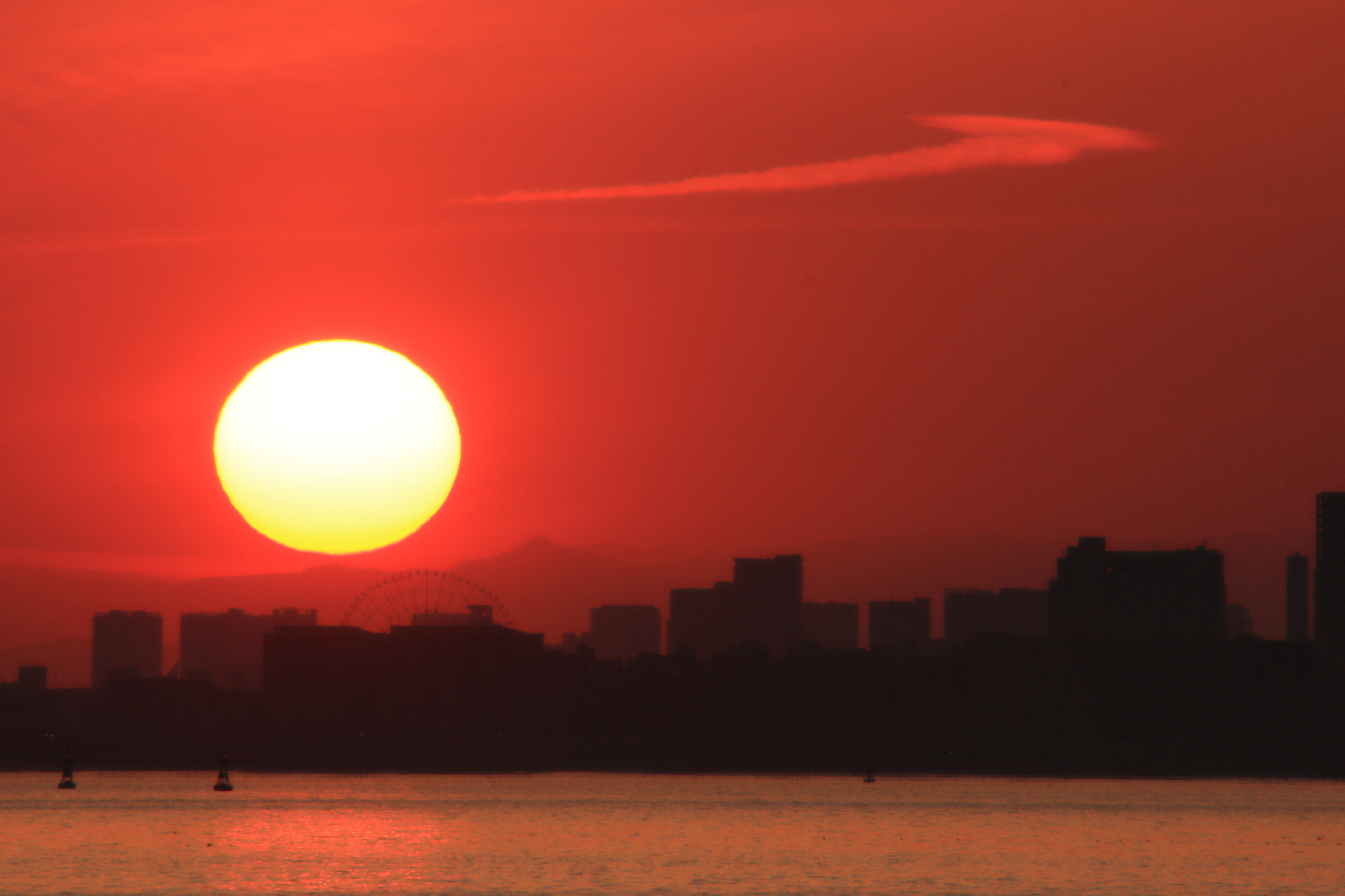 ベイエリア（千葉市・浦安市周辺）からの夕日