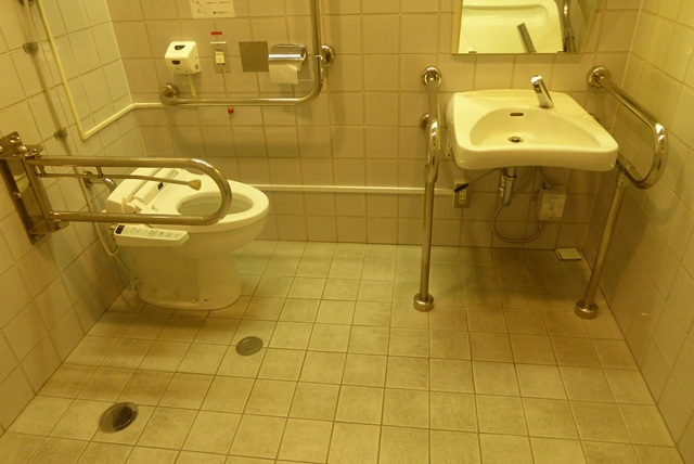 2階のトイレ：車いすが内部で回転可能
