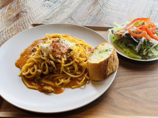 パスタセット ミートソース（温玉のせ）