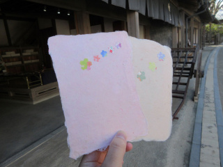 桜色のはがき作り
