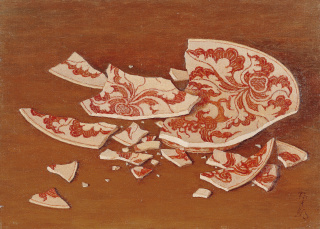 「割れた皿」昭和33年頃(c.1958)、福岡県立美術館蔵
