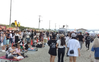富津市民花火大会打ち上げ前の様子（昼間）