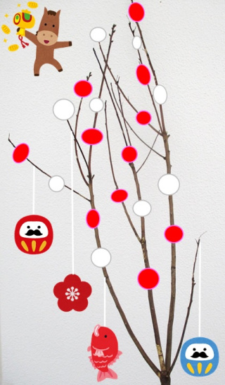 小正月「もち花」工作