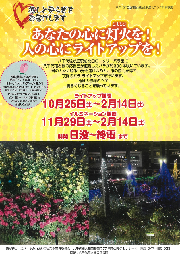 バラ園イルミネーション／八千代緑が丘駅北口ロータリー