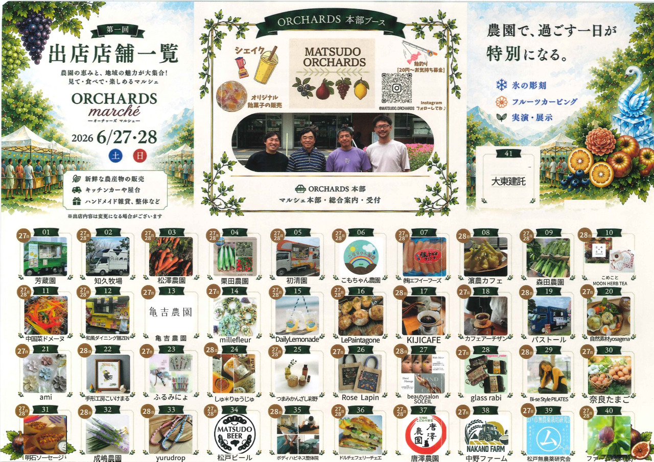 第1回オーチャーズマルシェ／加藤ぶどう園｜イベント｜千葉県公式観光