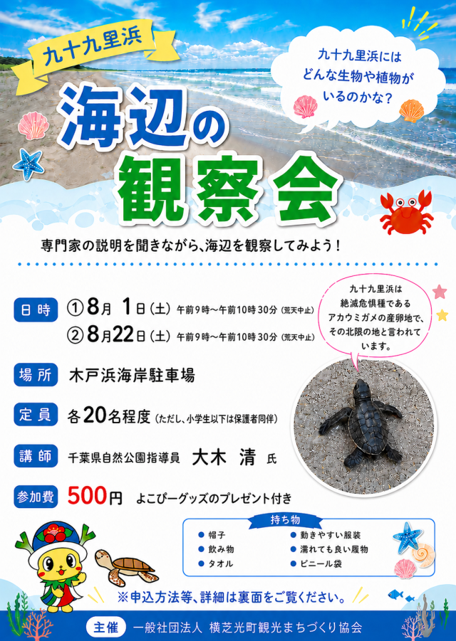 海辺の観察会／木戸浜海岸駐車場